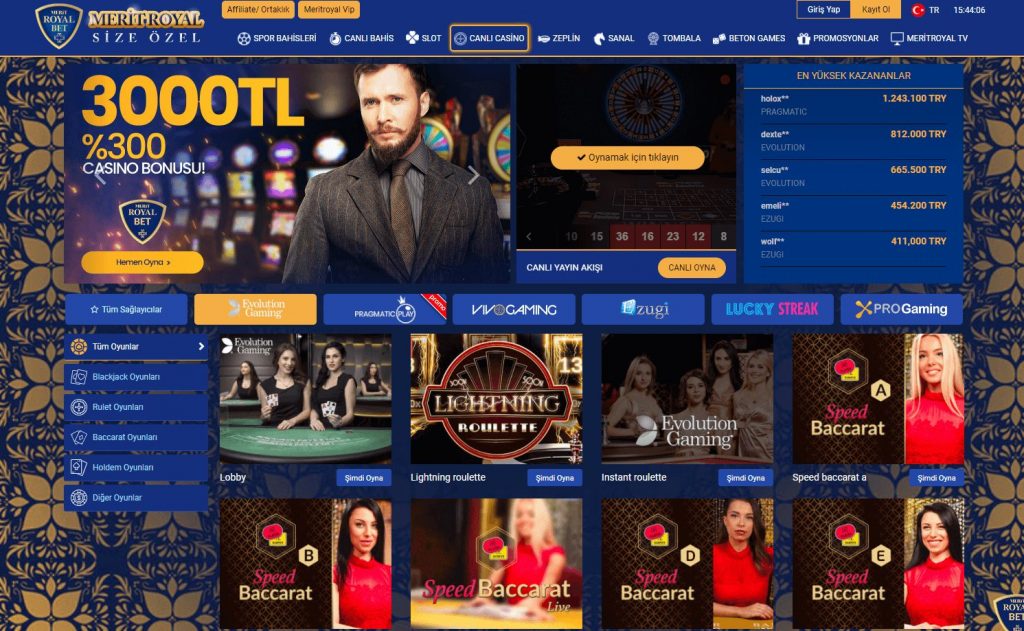 Royal Merit Bet Canlı Casino